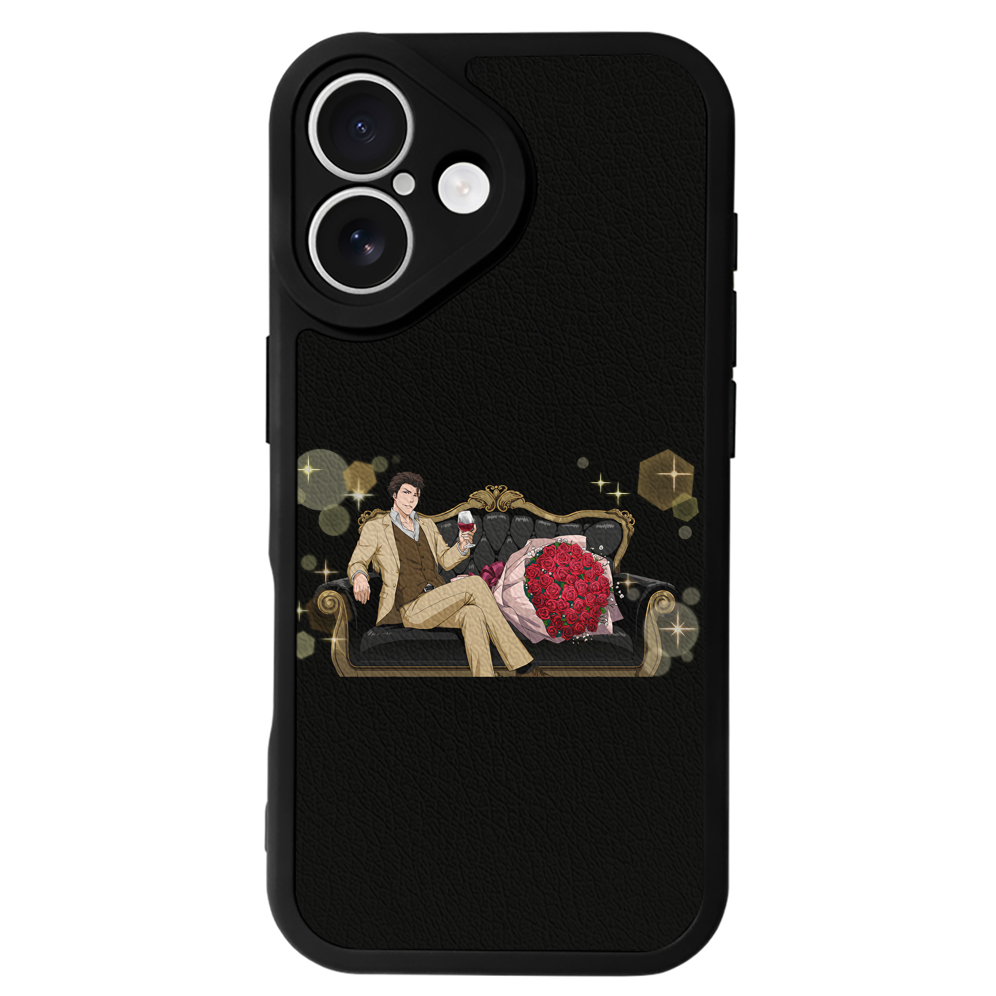 （画像用） ブリーチ 藍染 惣右介（あいぜん そうすけ） BLEACH Aizen Sousuke 【iPhone 16シリーズ対応】シリコンスマホケース（レザー調） 材質：シリコン